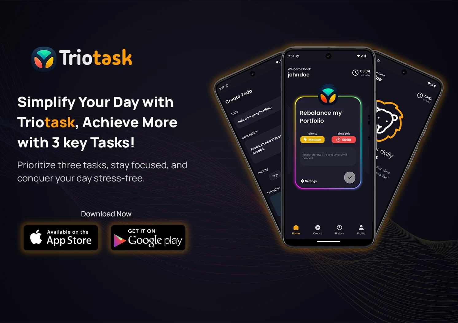 Triotask interface