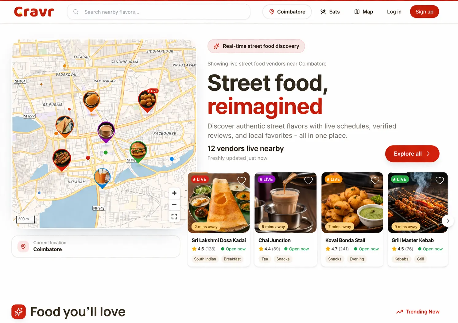 Cravr interface