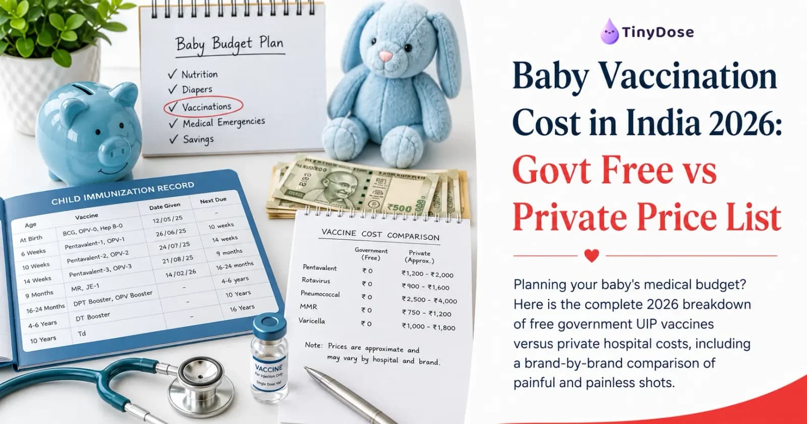 Baby Vaccination Cost in India 2026: Govt Free vs Private Price List