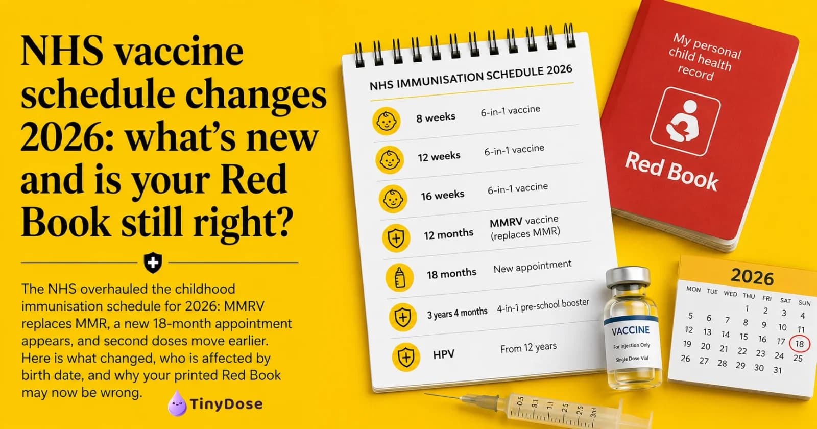 NHS vaccine schedule changes 2026: what's new and is your Red Book still right?